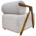 Kit 2 Poltronas Decorativas Para Sala Recepção Confortável Em Madeira Maciça Chloe Bouclé Bege