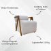 Kit 2 Poltronas Decorativas Para Sala Recepção Confortável Em Madeira Maciça Chloe Bouclé Bege