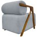Kit 2 Poltronas Decorativas Para Sala Recepção Confortável Em Madeira Maciça Chloe Bouclé Premium Cinza
