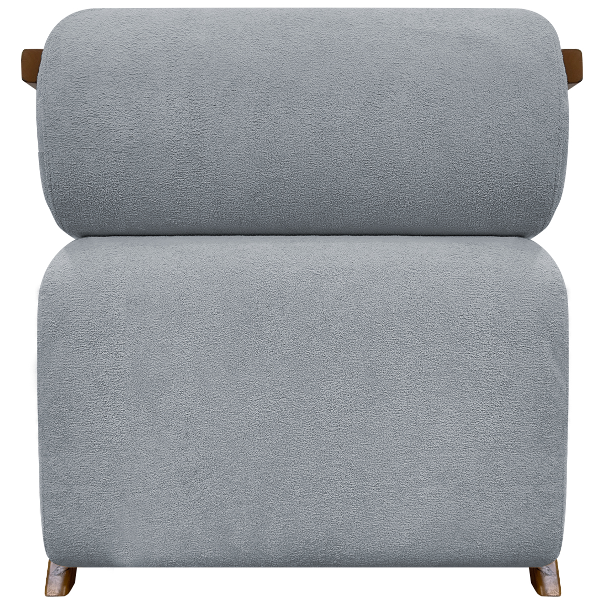 Kit 2 Poltronas Decorativas Para Sala Recepção Confortável Em Madeira Maciça Chloe Bouclé Premium Cinza
