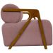 Kit 2 Poltronas Decorativas Para Sala Recepção Confortável Em Madeira Maciça Chloe Bouclé Premium Rosê