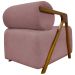 Kit 2 Poltronas Decorativas Para Sala Recepção Confortável Em Madeira Maciça Chloe Bouclé Premium Rosê