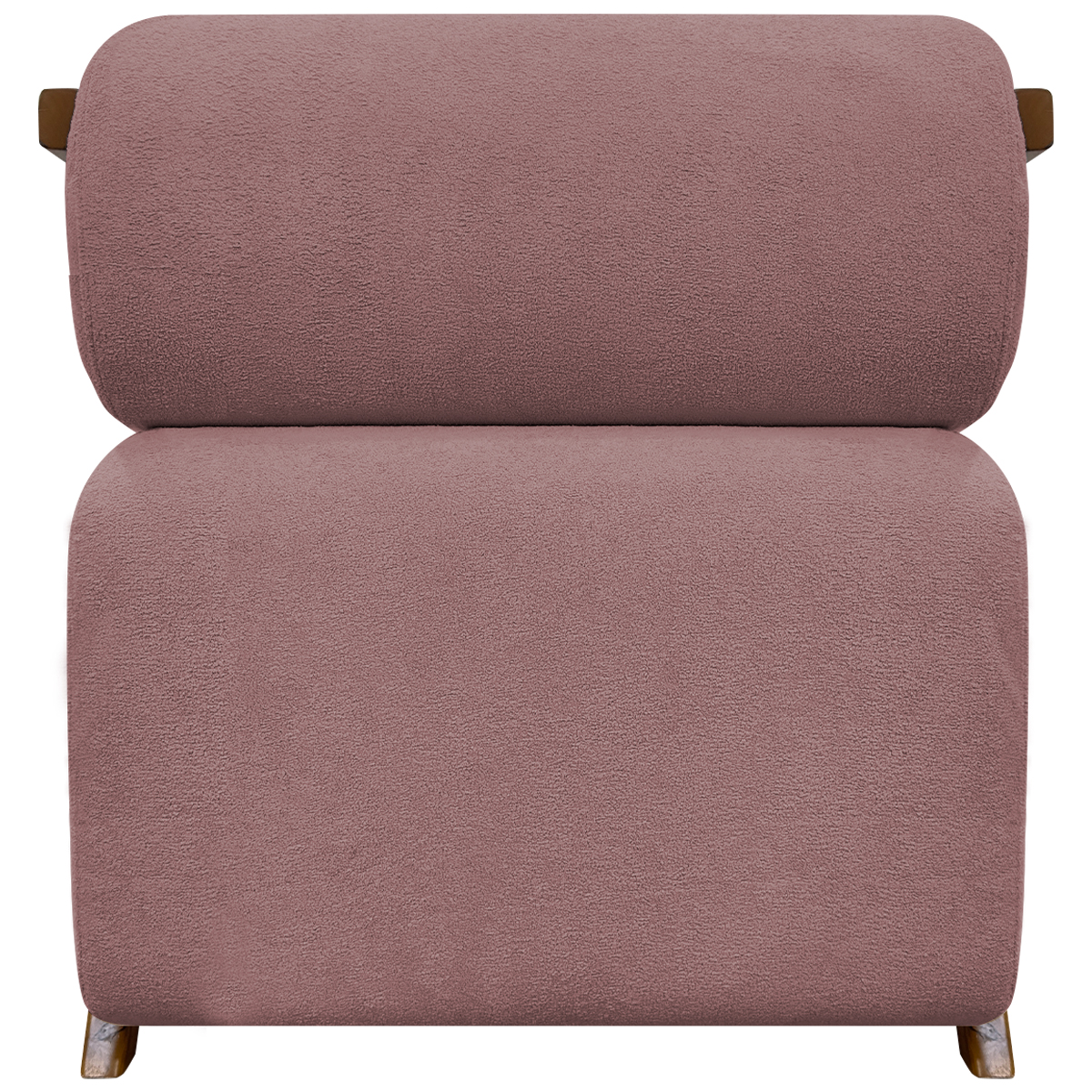 Kit 2 Poltronas Decorativas Para Sala Recepção Confortável Em Madeira Maciça Chloe Bouclé Premium Rosê