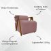 Kit 2 Poltronas Decorativas Para Sala Recepção Confortável Em Madeira Maciça Chloe Bouclé Premium Rosê