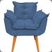 Kit 2 Poltronas Decorativas Para Sala Recepção Manicure ePuff Decorativo Para Quarto Penteadeira Suede Azul Marinho
