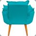 Kit 2 Poltronas Decorativas Para Sala Recepção Manicure ePuff Decorativo Para Quarto Penteadeira Suede Azul Turquesa