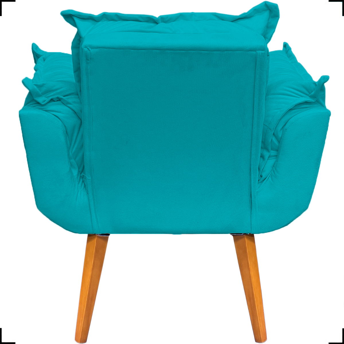 Kit 2 Poltronas Decorativas Para Sala Recepção Manicure ePuff Decorativo Para Quarto Penteadeira Suede Azul Turquesa