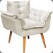 Kit 2 Poltronas Decorativas Para Sala Recepção Manicure ePuff Decorativo Para Quarto Penteadeira Suede Bege