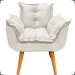 Kit 2 Poltronas Decorativas Para Sala Recepção Manicure ePuff Decorativo Para Quarto Penteadeira Suede Bege