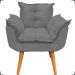 Kit 2 Poltronas Decorativas Para Sala Recepção Manicure ePuff Decorativo Para Quarto Penteadeira Suede Cinza