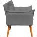 Kit 2 Poltronas Decorativas Para Sala Recepção Manicure ePuff Decorativo Para Quarto Penteadeira Suede Cinza