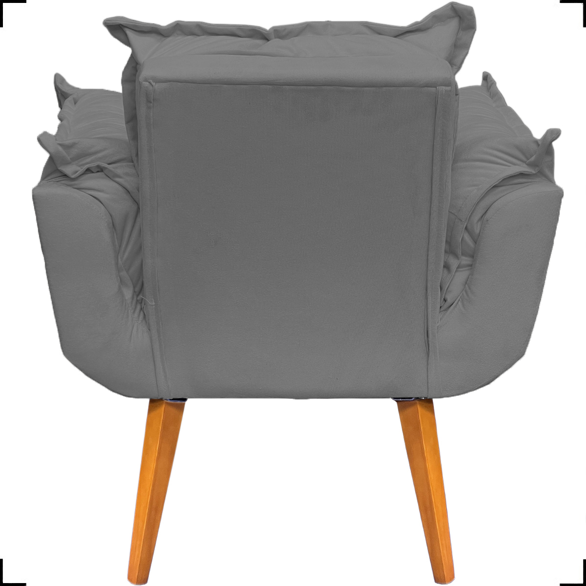 Kit 2 Poltronas Decorativas Para Sala Recepção Manicure ePuff Decorativo Para Quarto Penteadeira Suede Cinza