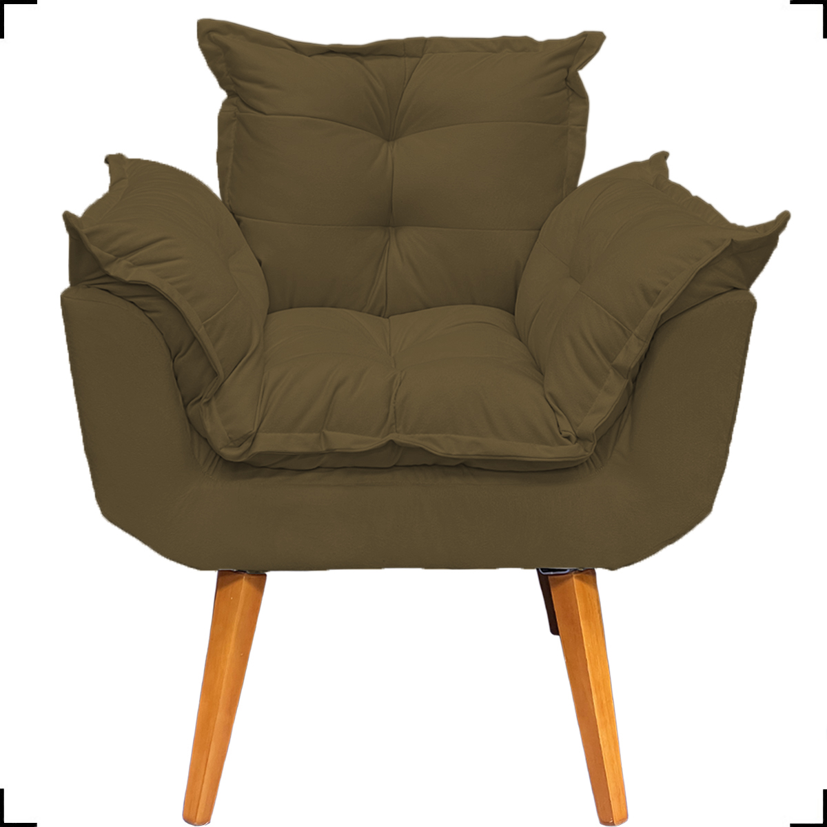 Kit 2 Poltronas Decorativas Para Sala Recepção Manicure ePuff Decorativo Para Quarto Penteadeira Suede Marrom