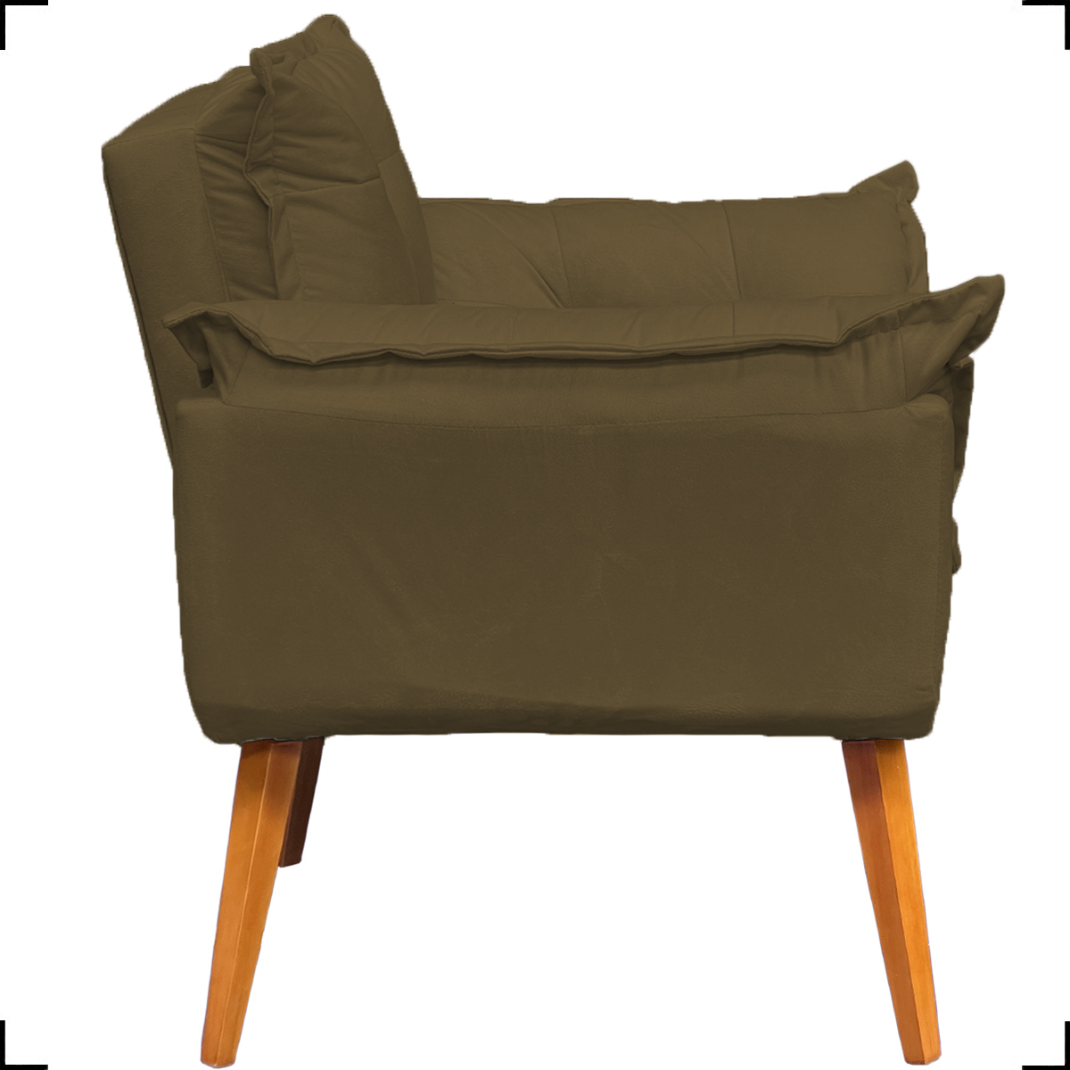 Kit 2 Poltronas Decorativas Para Sala Recepção Manicure ePuff Decorativo Para Quarto Penteadeira Suede Marrom