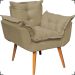 Kit 2 Poltronas Decorativas Para Sala Recepção Manicure ePuff Decorativo Para Quarto Penteadeira Suede Nude
