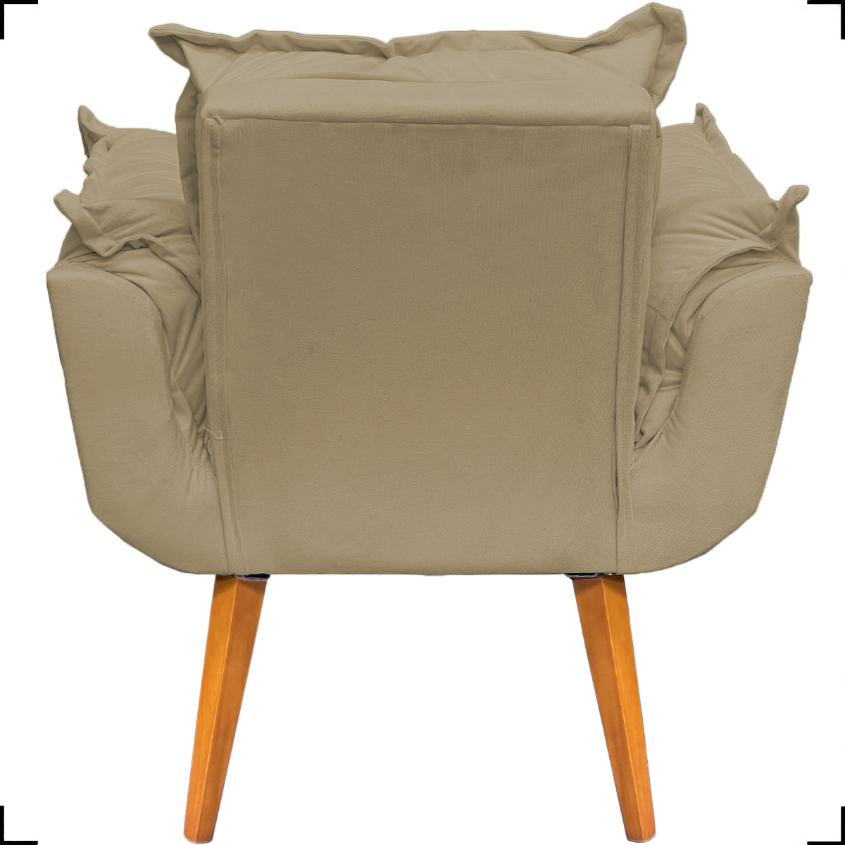 Kit 2 Poltronas Decorativas Para Sala Recepção Manicure ePuff Decorativo Para Quarto Penteadeira Suede Nude