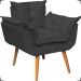 Kit 2 Poltronas Decorativas Para Sala Recepção Manicure ePuff Decorativo Para Quarto Penteadeira Suede Preto