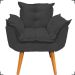 Kit 2 Poltronas Decorativas Para Sala Recepção Manicure ePuff Decorativo Para Quarto Penteadeira Suede Preto