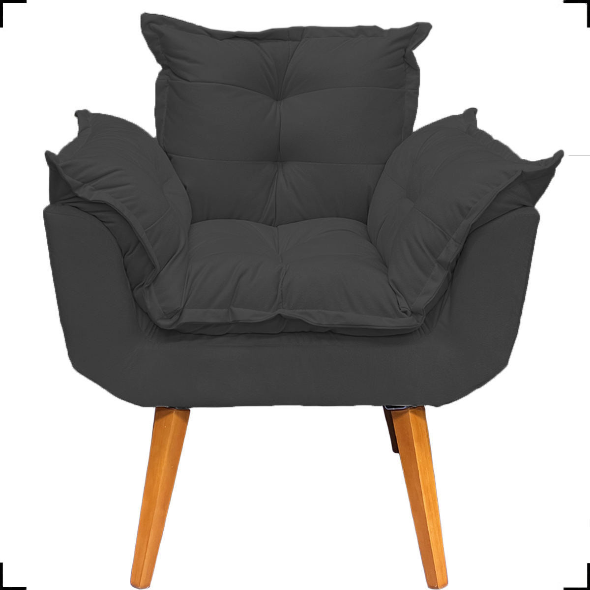 Kit 2 Poltronas Decorativas Para Sala Recepção Manicure ePuff Decorativo Para Quarto Penteadeira Suede Preto
