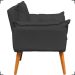 Kit 2 Poltronas Decorativas Para Sala Recepção Manicure ePuff Decorativo Para Quarto Penteadeira Suede Preto