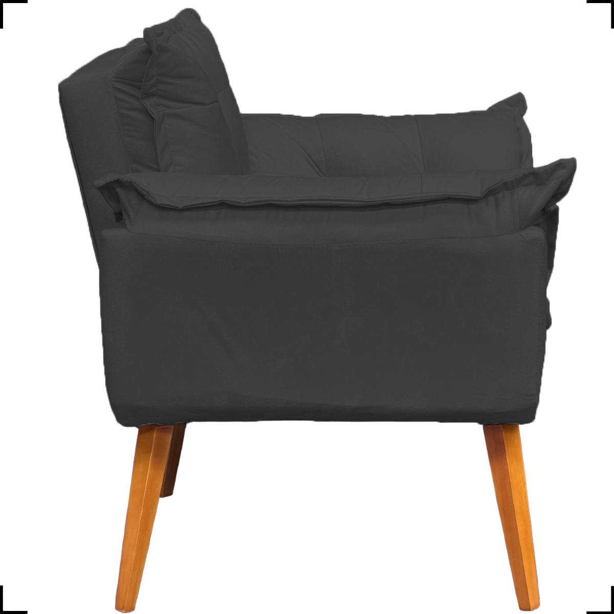 Kit 2 Poltronas Decorativas Para Sala Recepção Manicure ePuff Decorativo Para Quarto Penteadeira Suede Preto