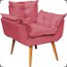 Kit 2 Poltronas Decorativas Para Sala Recepção Manicure ePuff Decorativo Para Quarto Penteadeira Suede Rosê