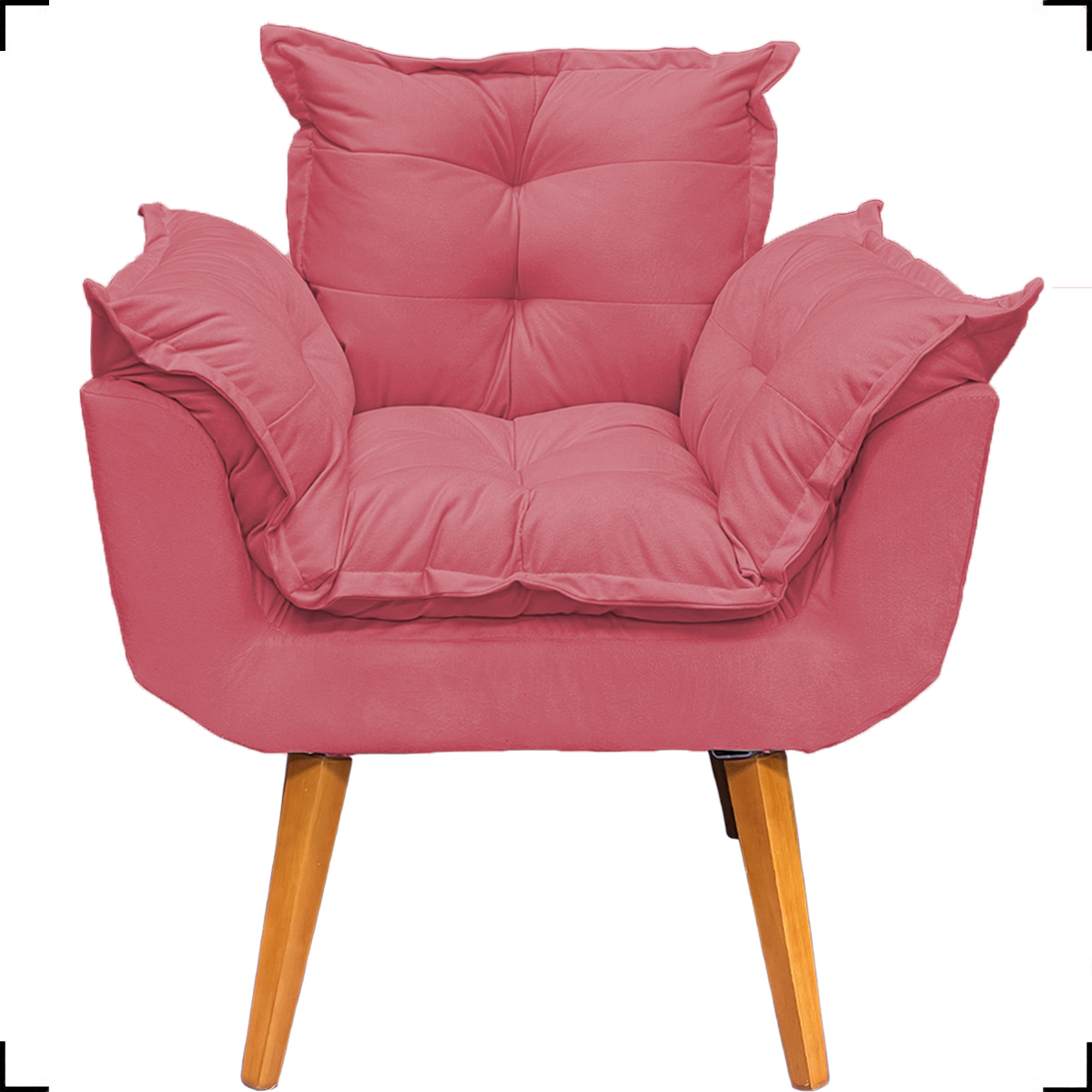Kit 2 Poltronas Decorativas Para Sala Recepção Manicure ePuff Decorativo Para Quarto Penteadeira Suede Rosê