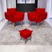 Kit 2 Poltronas Decorativas Para Sala Recepção Manicure ePuff Decorativo Para Quarto Penteadeira Suede Vermelho