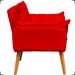 Kit 2 Poltronas Decorativas Para Sala Recepção Manicure ePuff Decorativo Para Quarto Penteadeira Suede Vermelho