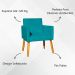 Kit 2 Poltronas Decorativas Para Sala, Manicure, Quarto Nina Suede Azul Turquesa Pé Castanho - Clique E Decore