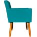Kit 2 Poltronas Decorativas Para Sala, Manicure, Quarto Nina Suede Azul Turquesa Pé Castanho - Clique E Decore