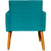 Kit 2 Poltronas Decorativas Para Sala, Manicure, Quarto Nina Suede Azul Turquesa Pé Castanho - Clique E Decore