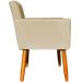 Kit 2 Poltronas Decorativas Para Sala, Manicure, Quarto Nina Suede Bege Pé Castanho - Clique E Decore