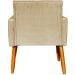 Kit 2 Poltronas Decorativas Para Sala, Manicure, Quarto Nina Suede Bege Pé Castanho - Clique E Decore