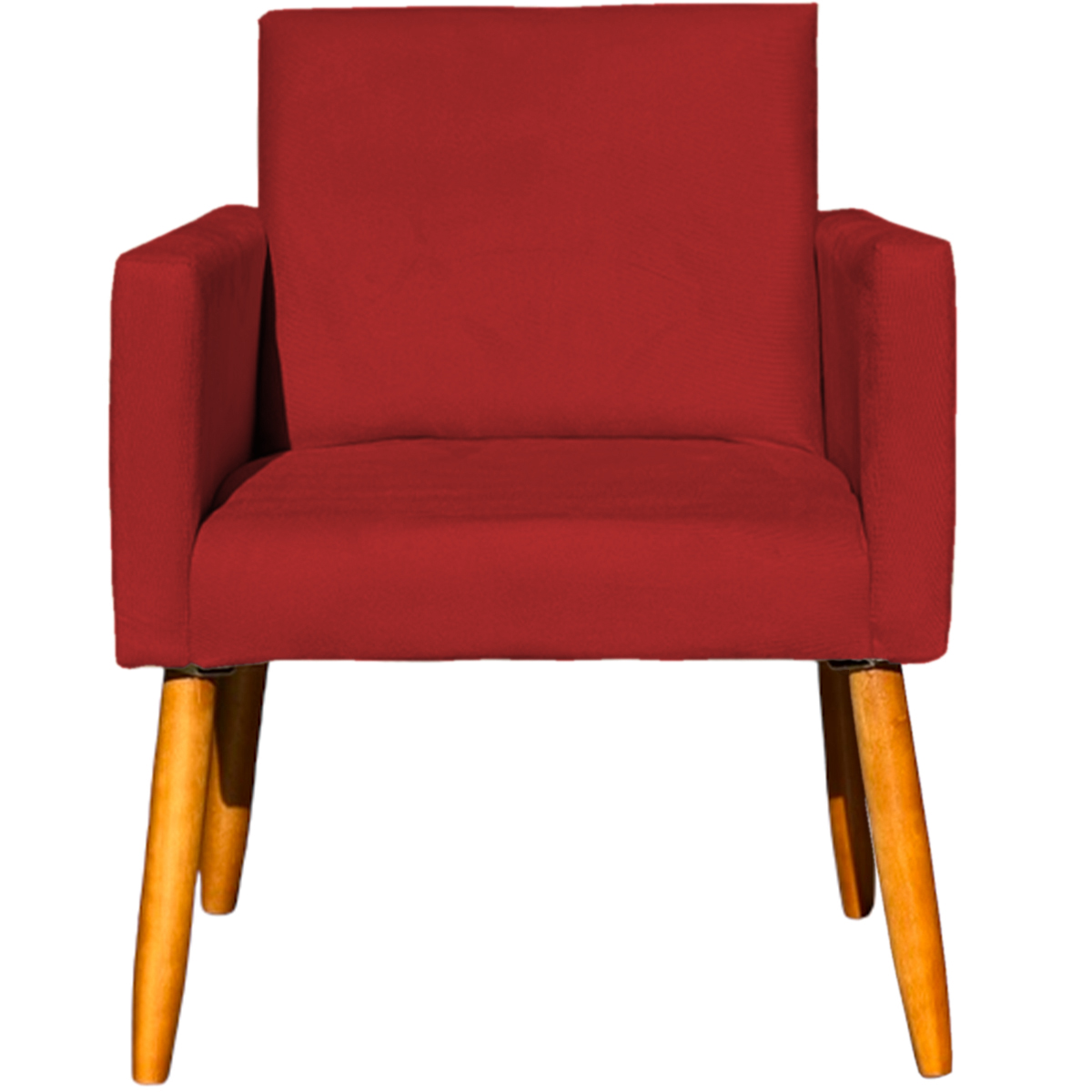 Kit 2 Poltronas Decorativas Para Sala, Manicure, Quarto Nina Suede Bordô Pé Castanho - Clique E Decore