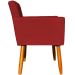 Kit 2 Poltronas Decorativas Para Sala, Manicure, Quarto Nina Suede Bordô Pé Castanho - Clique E Decore