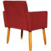 Kit 2 Poltronas Decorativas Para Sala, Manicure, Quarto Nina Suede Bordô Pé Castanho - Clique E Decore