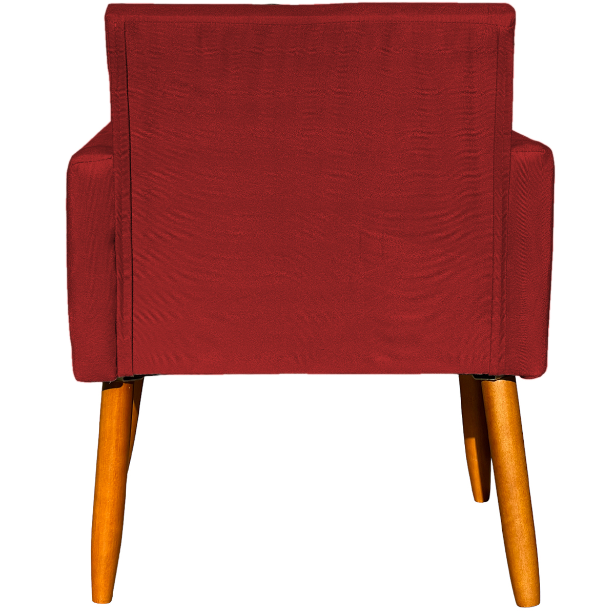Kit 2 Poltronas Decorativas Para Sala, Manicure, Quarto Nina Suede Bordô Pé Castanho - Clique E Decore