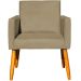 Kit 2 Poltronas Decorativas Para Sala, Manicure, Quarto Nina Suede Nude Pé Castanho - Clique E Decore