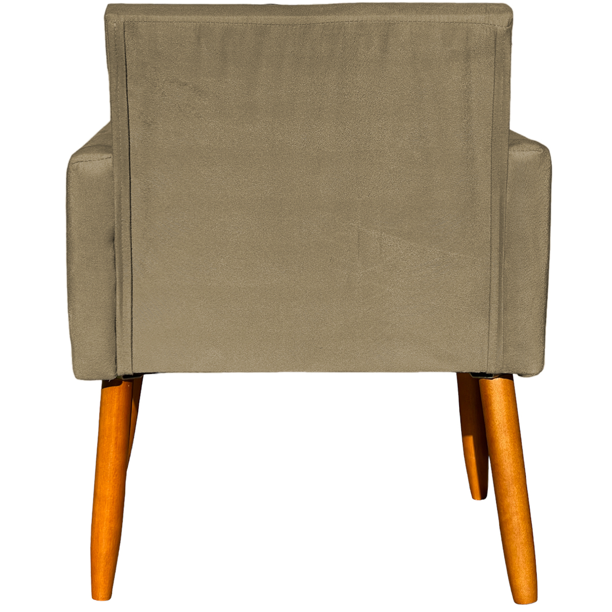 Kit 2 Poltronas Decorativas Para Sala, Manicure, Quarto Nina Suede Nude Pé Castanho - Clique E Decore