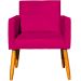 Kit 2 Poltronas Decorativas Para Sala, Manicure, Quarto Nina Suede Pink Pé Castanho - Clique E Decore
