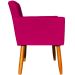 Kit 2 Poltronas Decorativas Para Sala, Manicure, Quarto Nina Suede Pink Pé Castanho - Clique E Decore