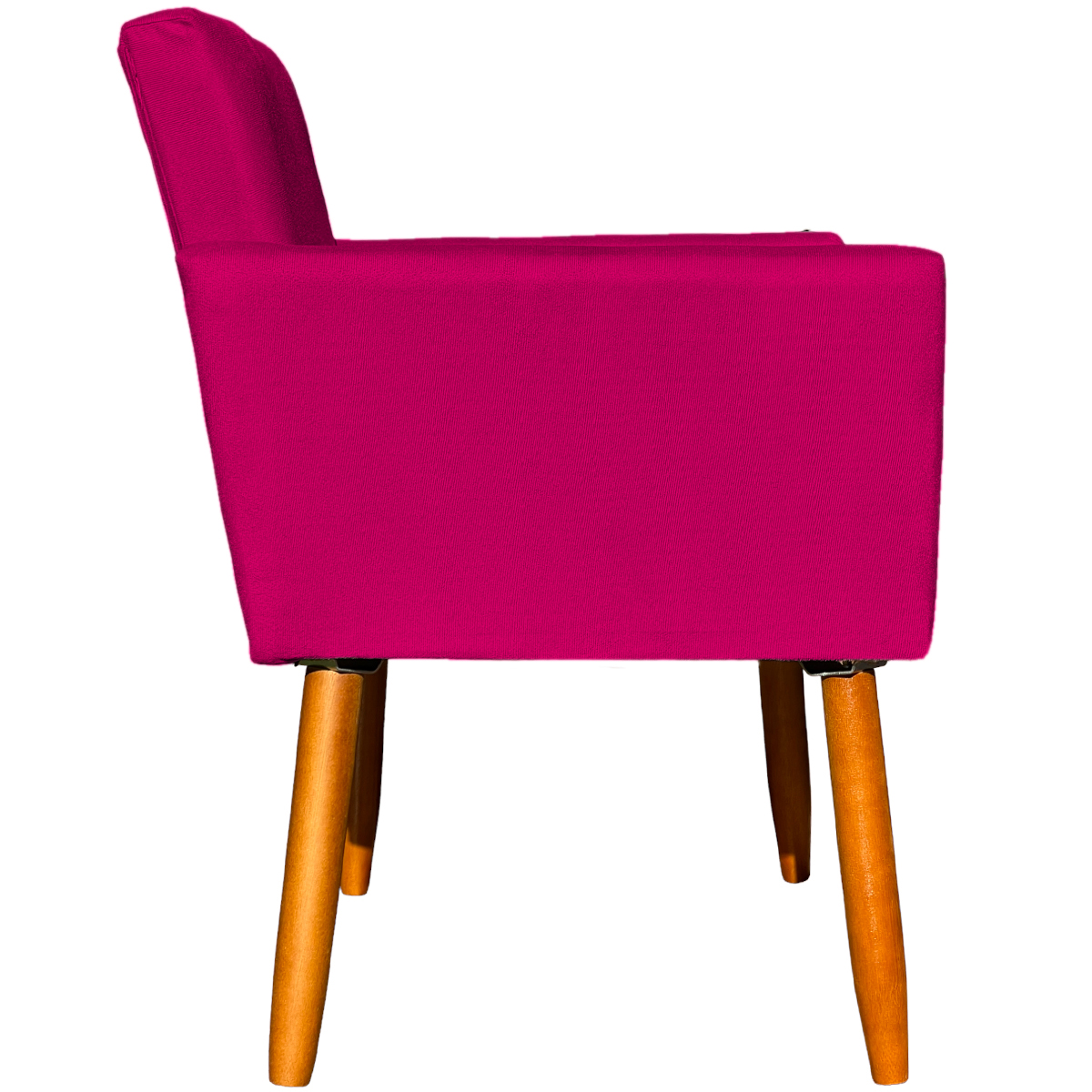 Kit 2 Poltronas Decorativas Para Sala, Manicure, Quarto Nina Suede Pink Pé Castanho - Clique E Decore