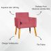 Kit 2 Poltronas Decorativas Para Sala, Manicure, Quarto Nina Suede Rose Pé Castanho - Clique E Decore