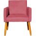 Kit 2 Poltronas Decorativas Para Sala, Manicure, Quarto Nina Suede Rose Pé Castanho - Clique E Decore