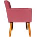 Kit 2 Poltronas Decorativas Para Sala, Manicure, Quarto Nina Suede Rose Pé Castanho - Clique E Decore