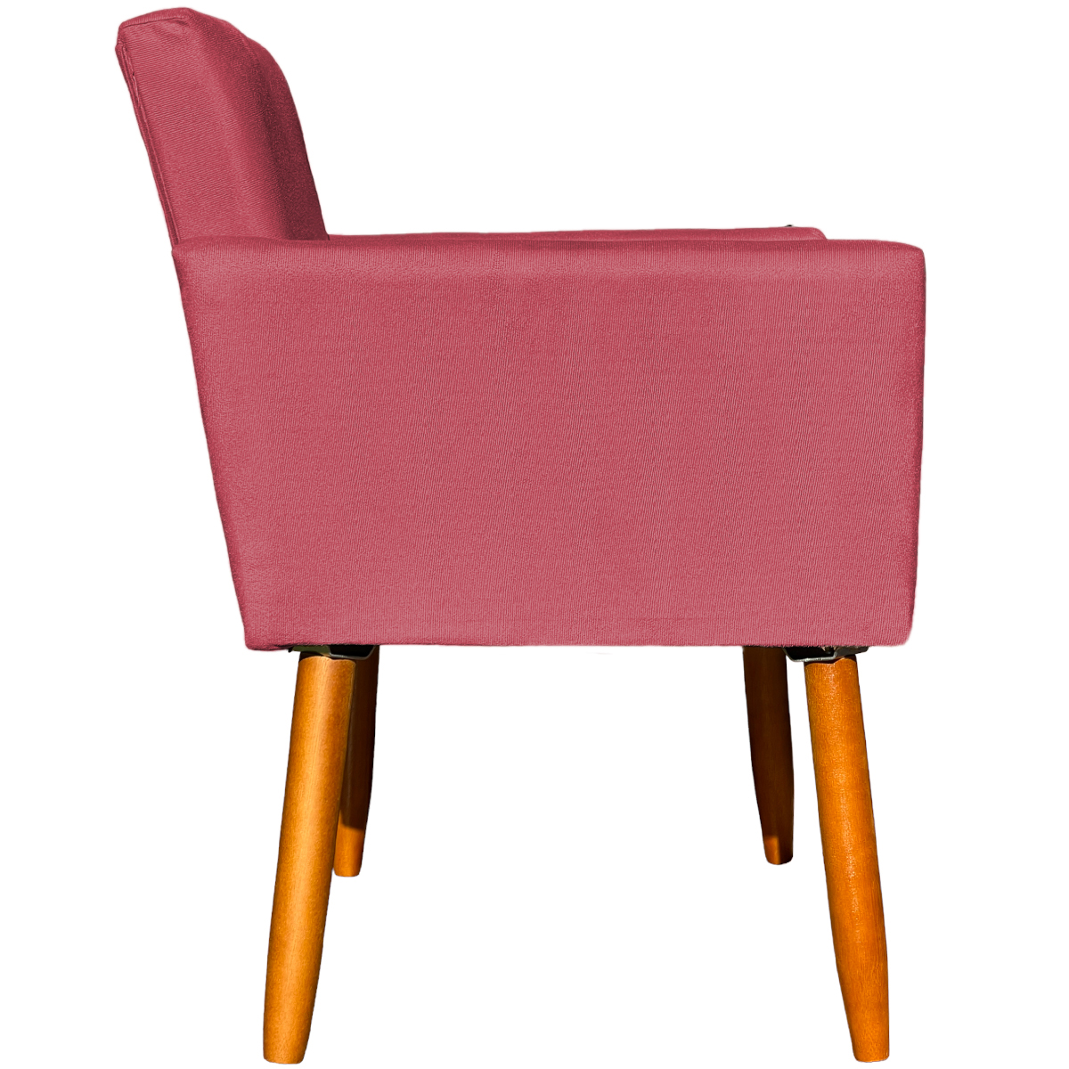 Kit 2 Poltronas Decorativas Para Sala, Manicure, Quarto Nina Suede Rose Pé Castanho - Clique E Decore