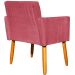 Kit 2 Poltronas Decorativas Para Sala, Manicure, Quarto Nina Suede Rose Pé Castanho - Clique E Decore