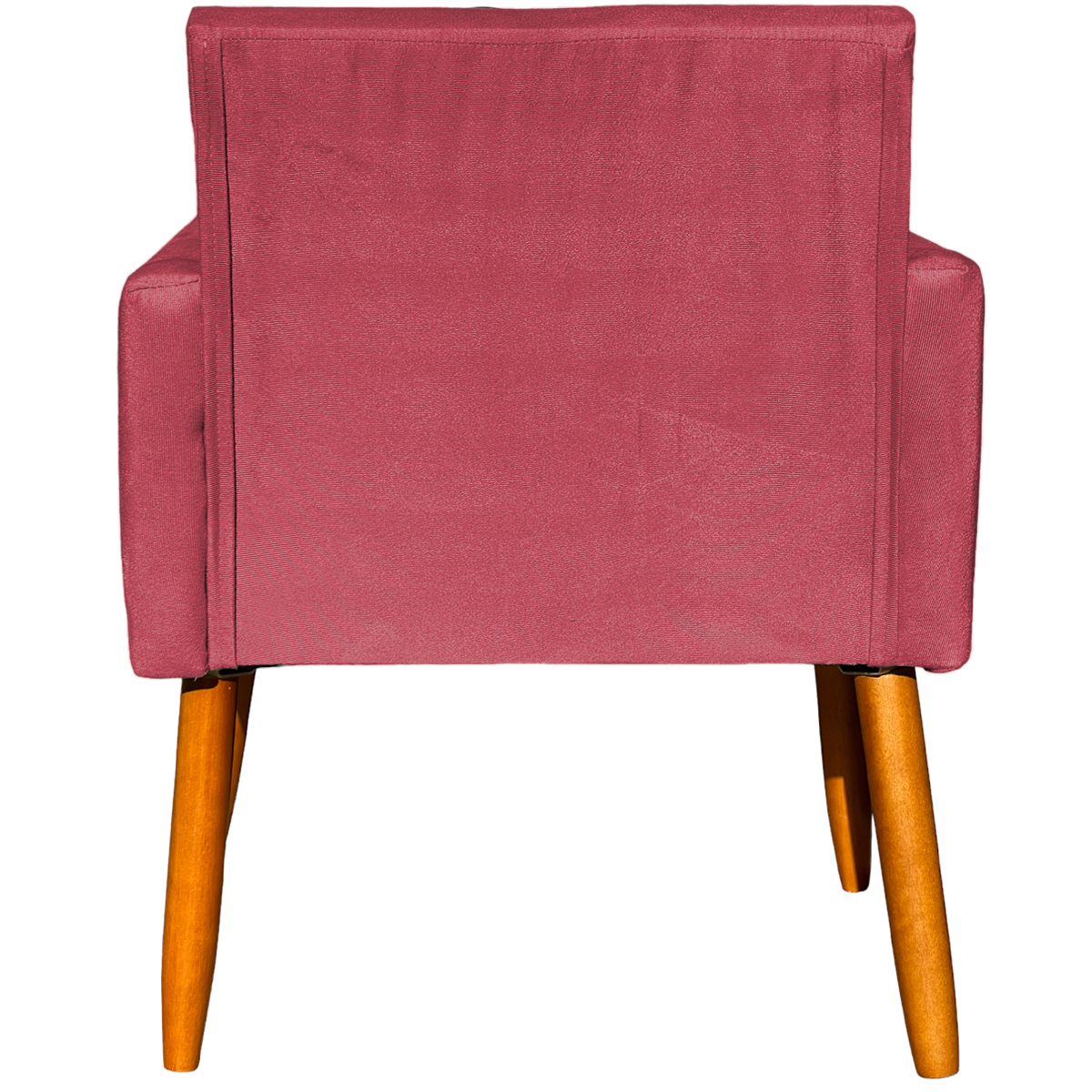 Kit 2 Poltronas Decorativas Para Sala, Manicure, Quarto Nina Suede Rose Pé Castanho - Clique E Decore