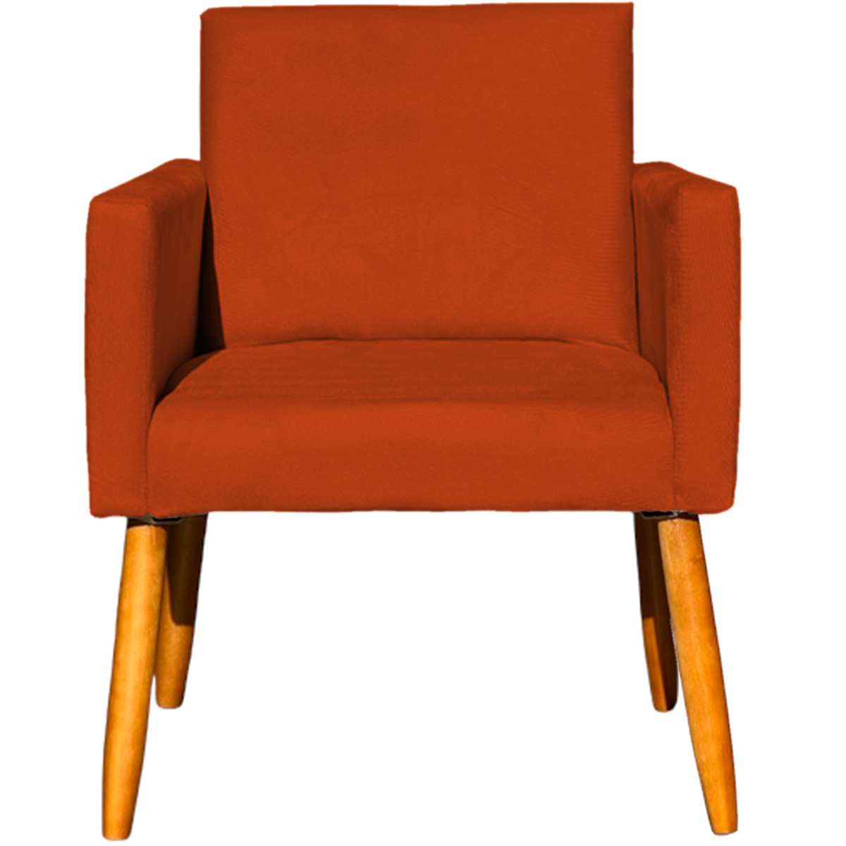 Kit 2 Poltronas Decorativas Para Sala, Manicure, Quarto Nina Suede Terracota Pé Castanho - Clique E Decore
